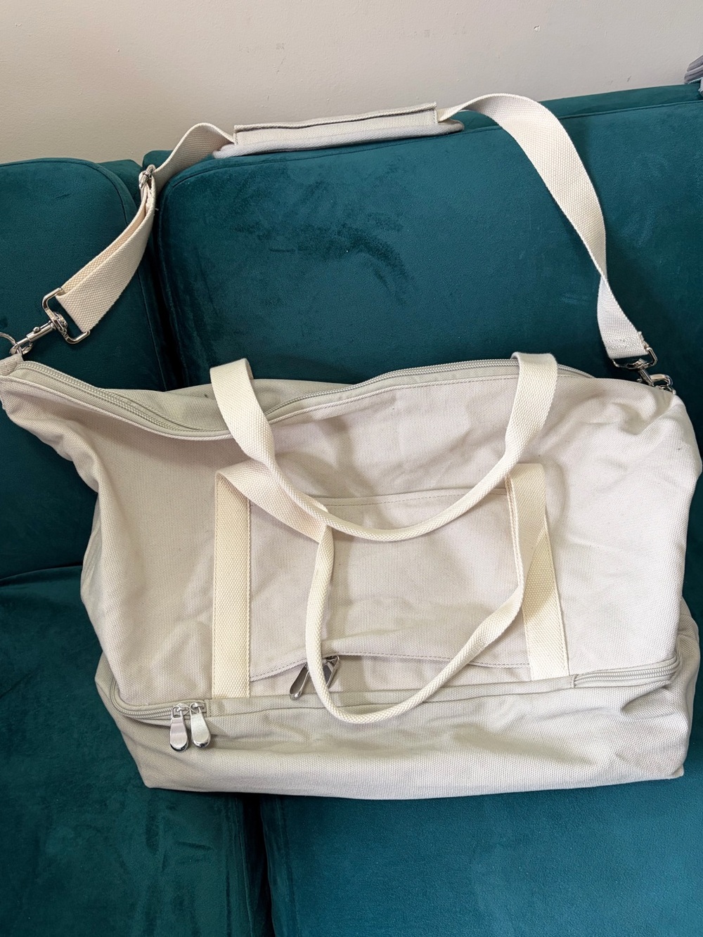 Lo & Sons Catalina Deluxe Small Organic Canvas Bag - Dove Grey